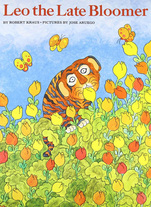 tiger in a field of tulips