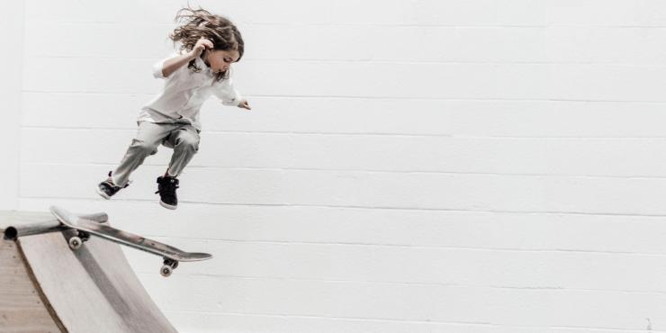 small girl on a skateboard