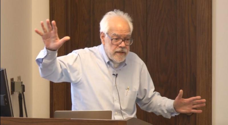 David Pisoni giving animated lecture