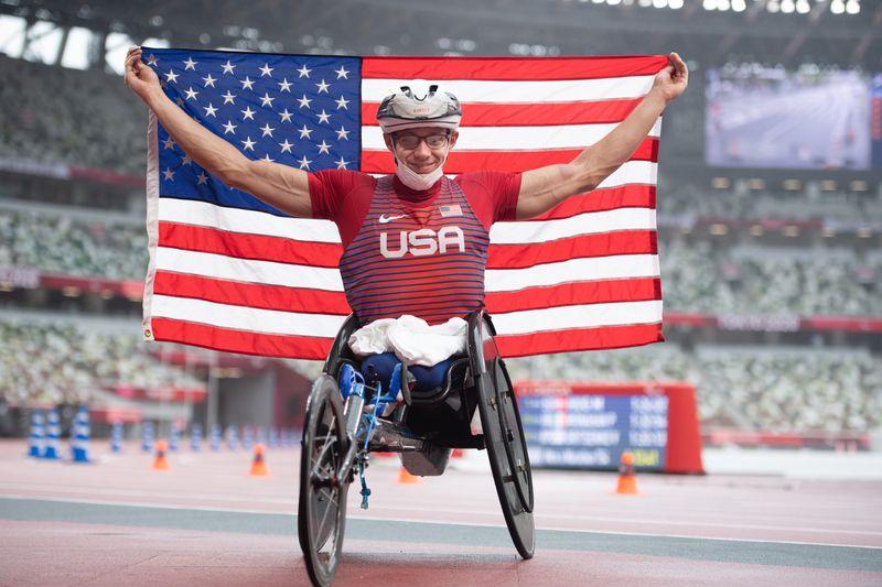Team USA's Daniel Romanchuk took bronze in the men's marathon Saturday at the Tokyo Paralympics. (Mark Reis/Mark Reis)