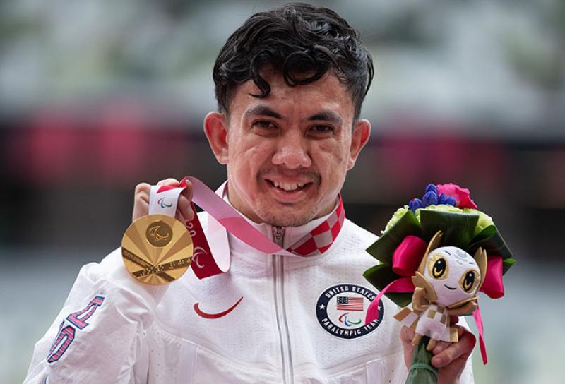 Ray Martin earned his first gold medal of the 2020 Tokyo Paralympic Games and his seventh gold medal of his Paralympic career