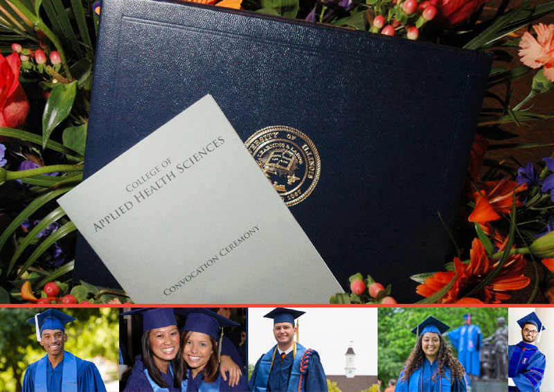diploma cover with images of a variety of graduates